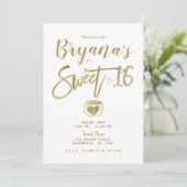 Invitation Fête Douce de 16 ans Chic Bois de Grange Rustique (Debout devant)