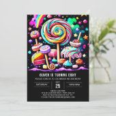 Invitation Fête Douce Personnalisée Anniversaire (Debout devant)