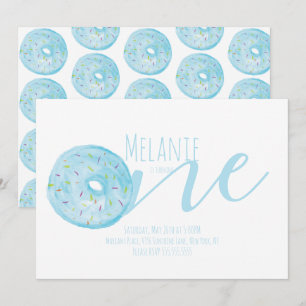 Invitation Fête douce pour le premier anniversaire au donut à