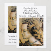 Invitation FÊTE DOUCE PRINCESSE 16 ANS Champagne Blanc (Devant / Derrière)