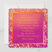 Invitation Fête Douce Quinze ans Orange et Rose (Dos)