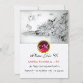 Invitation FÊTE DOUCE SEIZE ANS COQUILLAGES, Rubis Monogram O (Dos)