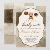Invitation Fête d'ours en peluche Bientôt bébé (Devant / Derrière)