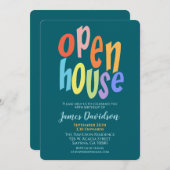 Invitation Fête d'ouverte moderne et colorée (Devant / Derrière)