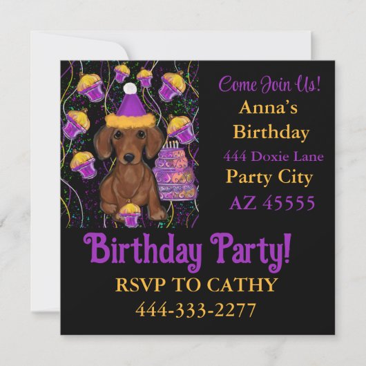 Invitation Fête Doxie  (Devant)