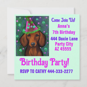 Invitation Fête Doxie
