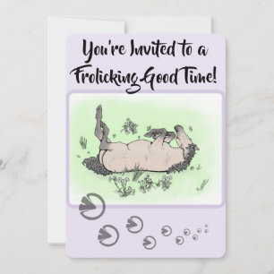 Invitation Fête drôle d'amour de cheval Fantaisie florale fol