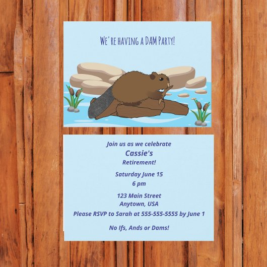 Invitation Fête drôle de castor | “Nous organisons une fête d
