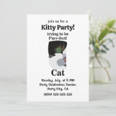 Invitation Fête drôle de Kitty Parfaite pour chat (Debout devant)