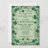 Invitation Fête drôle de la Saint-Patrick avec la vigne de tr (Devant)
