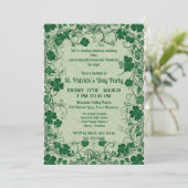 Invitation Fête drôle de la Saint-Patrick avec la vigne de tr (Debout devant)