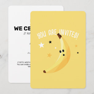 Invitation Fête drôle de motifs de banane - favoris modifiabl