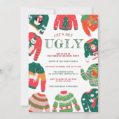 Invitation Fête drôle de Noël avec un pull moche (Devant)