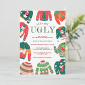 Invitation Fête drôle de Noël avec un pull moche (Debout devant)