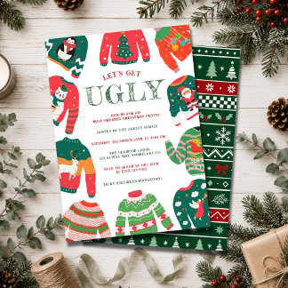 Invitation Fête drôle de Noël avec un pull moche