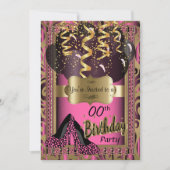 Invitation Fête du 00e anniversaire | Leopard à talons hauts (Devant)