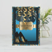 Invitation Fête du 00e anniversaire | Leopard de talons hauts (Debout devant)