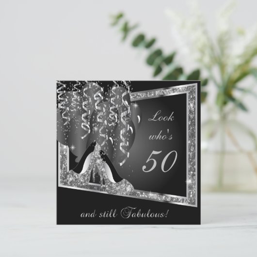 Invitation Fête du 00e anniversaire | Parties scintillant en  (Debout devant)