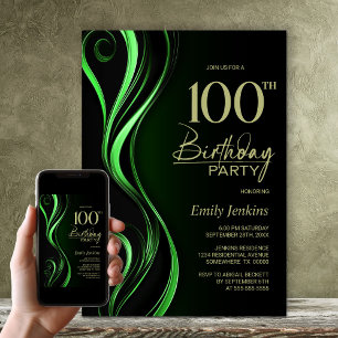 Invitation Fête du 100e anniversaire du Black Green moderne
