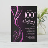 Invitation Fête du 100e anniversaire du Black Pink moderne (Debout devant)