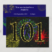 Invitation Fête du 101e anniversaire invitez (Devant / Derrière)