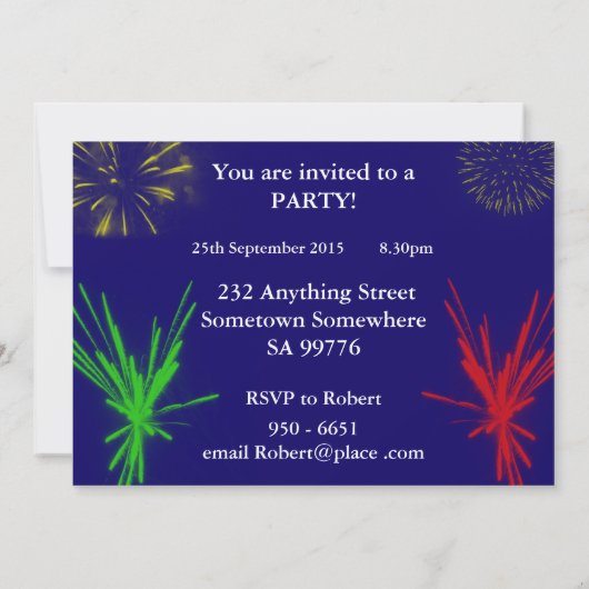 Invitation Fête du 102e anniversaire (Dos)