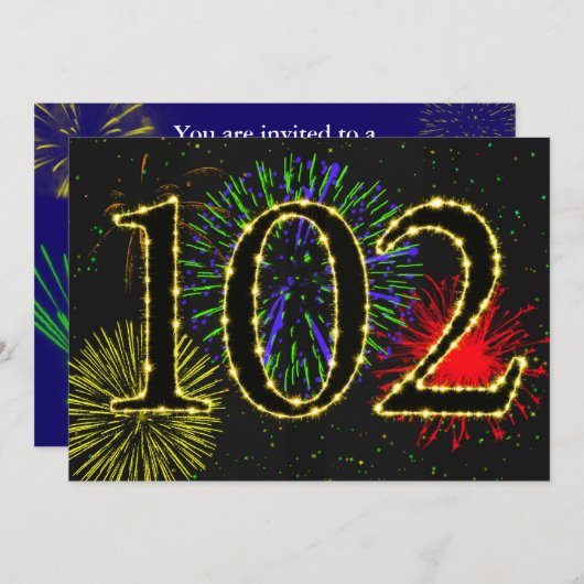 Invitation Fête du 102e anniversaire (Devant / Derrière)