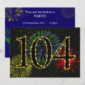 Invitation Fête du 104e anniversaire (Devant / Derrière)
