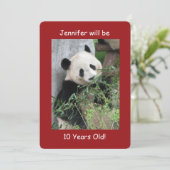 Invitation Fête du 10e anniversaire, Nom, Panda géant mignon, (Debout devant)