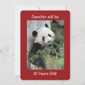 Invitation Fête du 10e anniversaire, Nom, Panda géant mignon, (Devant)