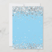 Invitation Fête du 11e anniversaire en argent bleu clair (Dos)