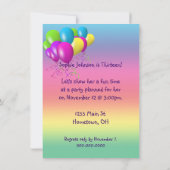 Invitation Fête du 13e anniversaire (Dos)