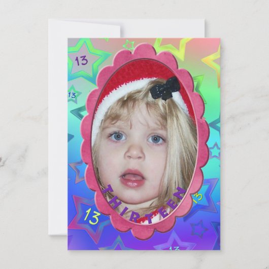 Invitation Fête du 13e anniversaire (Devant)