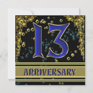 Invitation Fête du 13e anniversaire Black and Gold