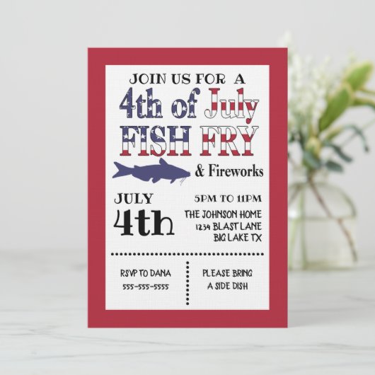 Invitation Fête du 14 juillet Friture de Poisson (Debout devant)