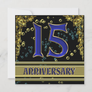 Invitation Fête du 15e anniversaire de Black and Gold