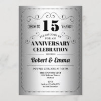Fête du 15e anniversaire de mariage - Argent Noir