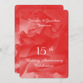 Invitation Fête du 15e anniversaire de mariage, rose corail (Devant / Derrière)