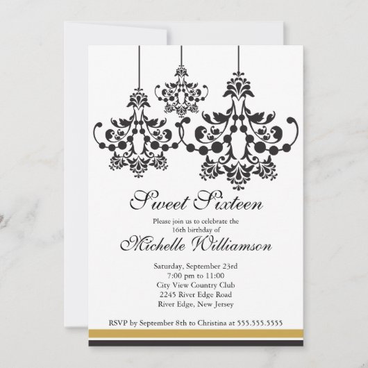 Invitation Fête du 16e anniversaire du chandelier officiel (Devant)