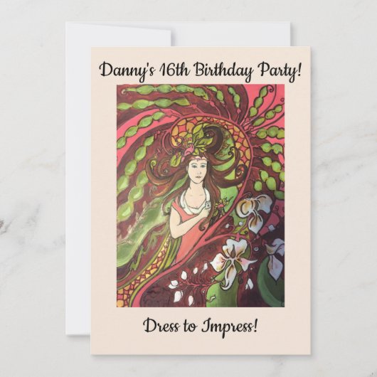 Invitation Fête du 16e anniversaire - Fille Cool (Devant)