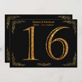 Invitation fête du 16e anniversaire, styl Gatsby, parties sci (Devant / Derrière)