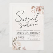 Invitation Fête du 16ème anniversaire de Florence (Devant / Derrière)