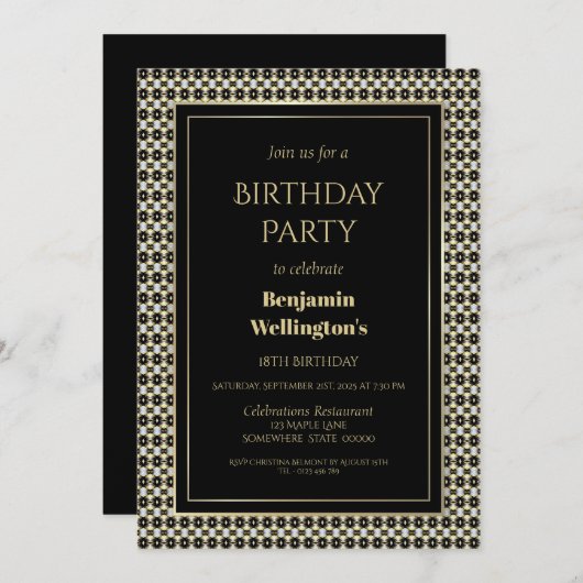 Invitation Fête du 18e anniversaire de la frontière moderne (Devant / Derrière)