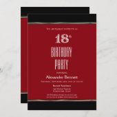 Invitation Fête du 18e anniversaire de la Rouge moderne (Devant / Derrière)