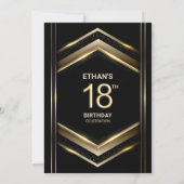Invitation Fête du 18e anniversaire de l'or noir moderne (Dos)