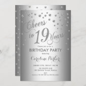 Invitation Fête du 19e anniversaire d'argent (Devant / Derrière)