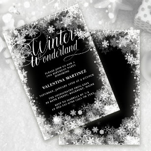 Invitation Fête du 19e anniversaire Wonderland Snowflake