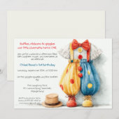 Invitation Fête du 1er anniversaire de Clownette Couture (Devant / Derrière)