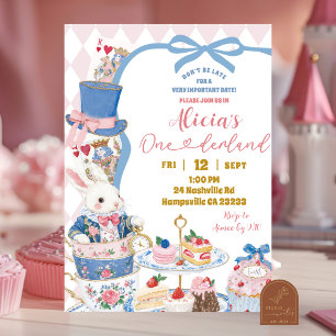 Invitation Fête du 1er anniversaire de la fille Onederland Te