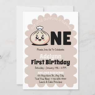Invitation Fête du 1er anniversaire de la petite fille Dumpli